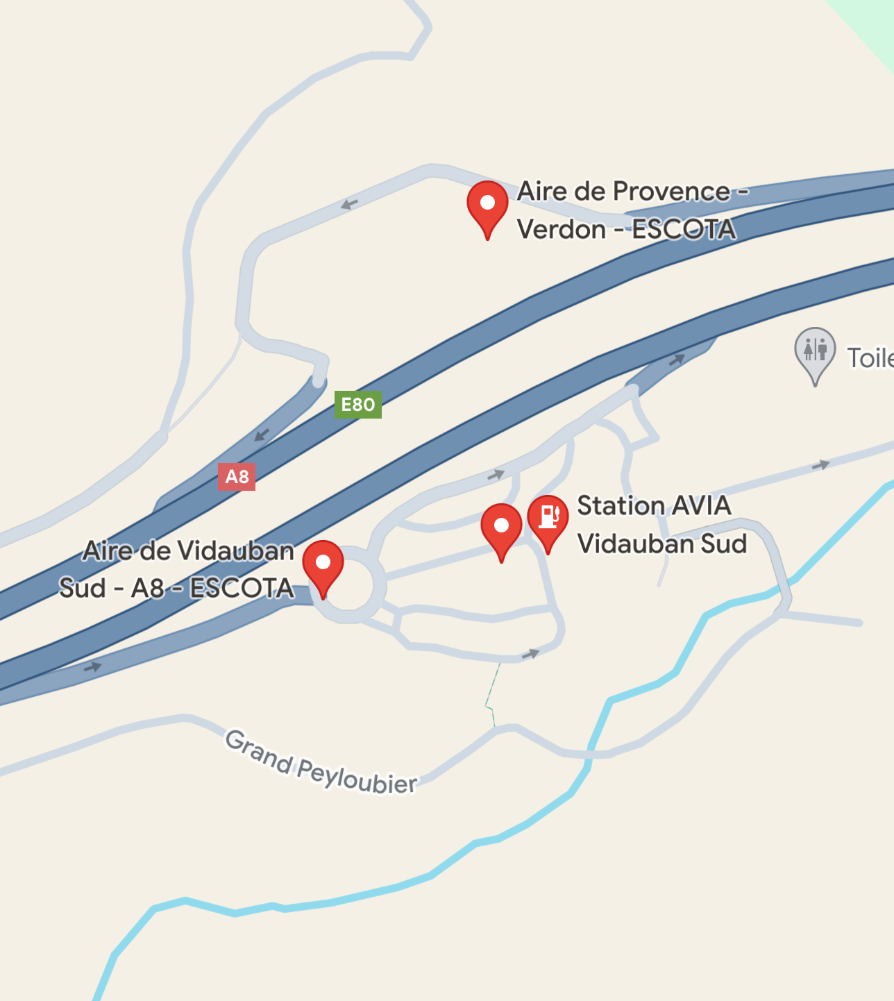 Site Esso près de l'autoroute image cartographique aérienne